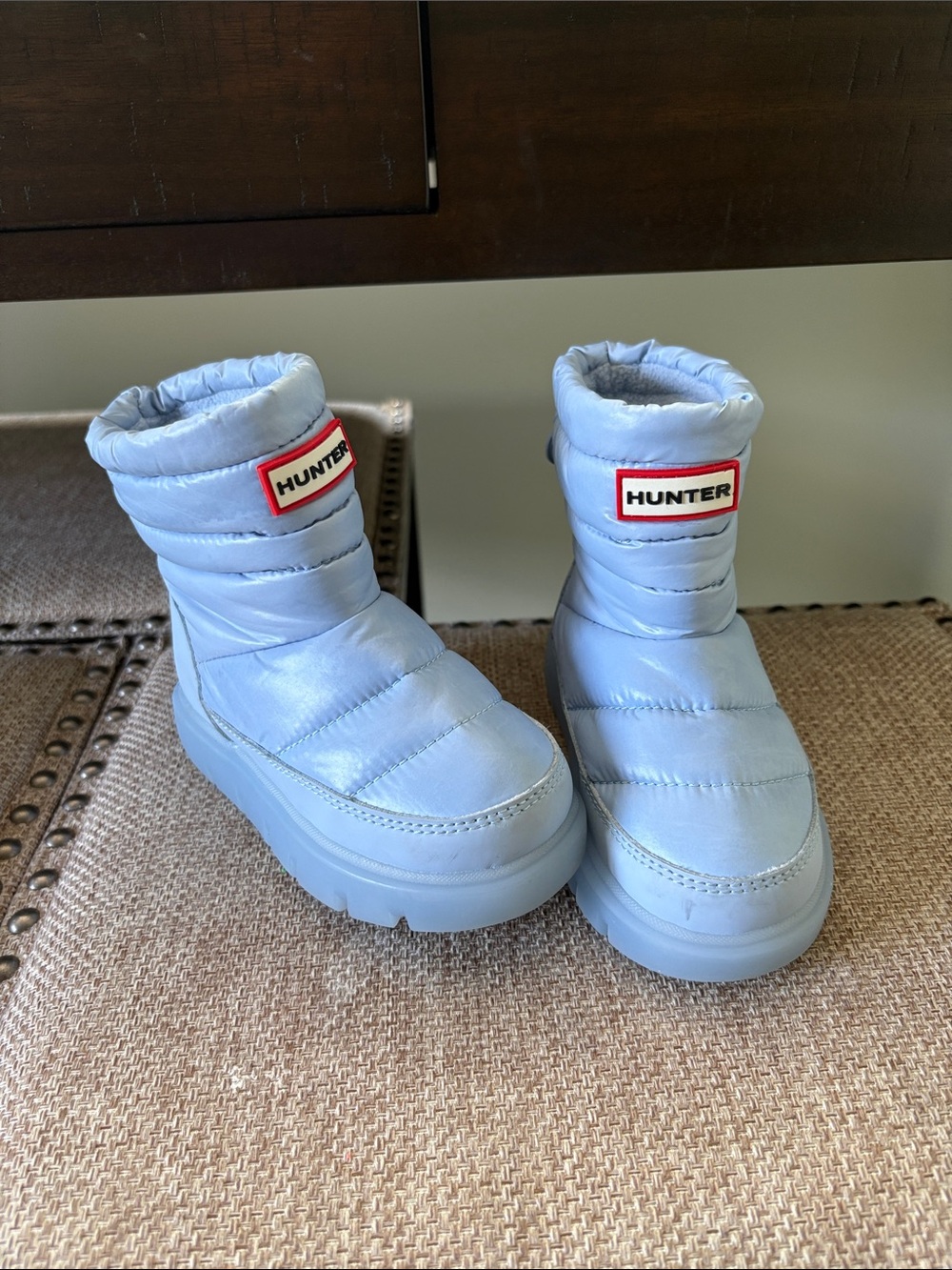 Hunter Kids Powder Blue Puffer Winter Boots
